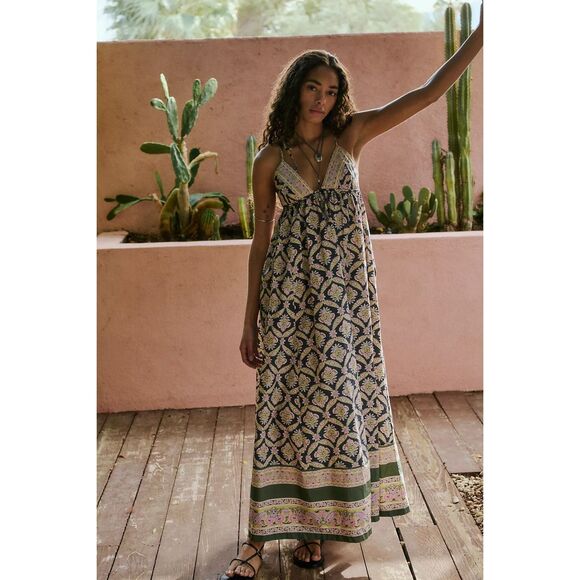 Free People Dresses & Skirts - New Free People Sorrento Stroll Printed Maxi Dress Size L